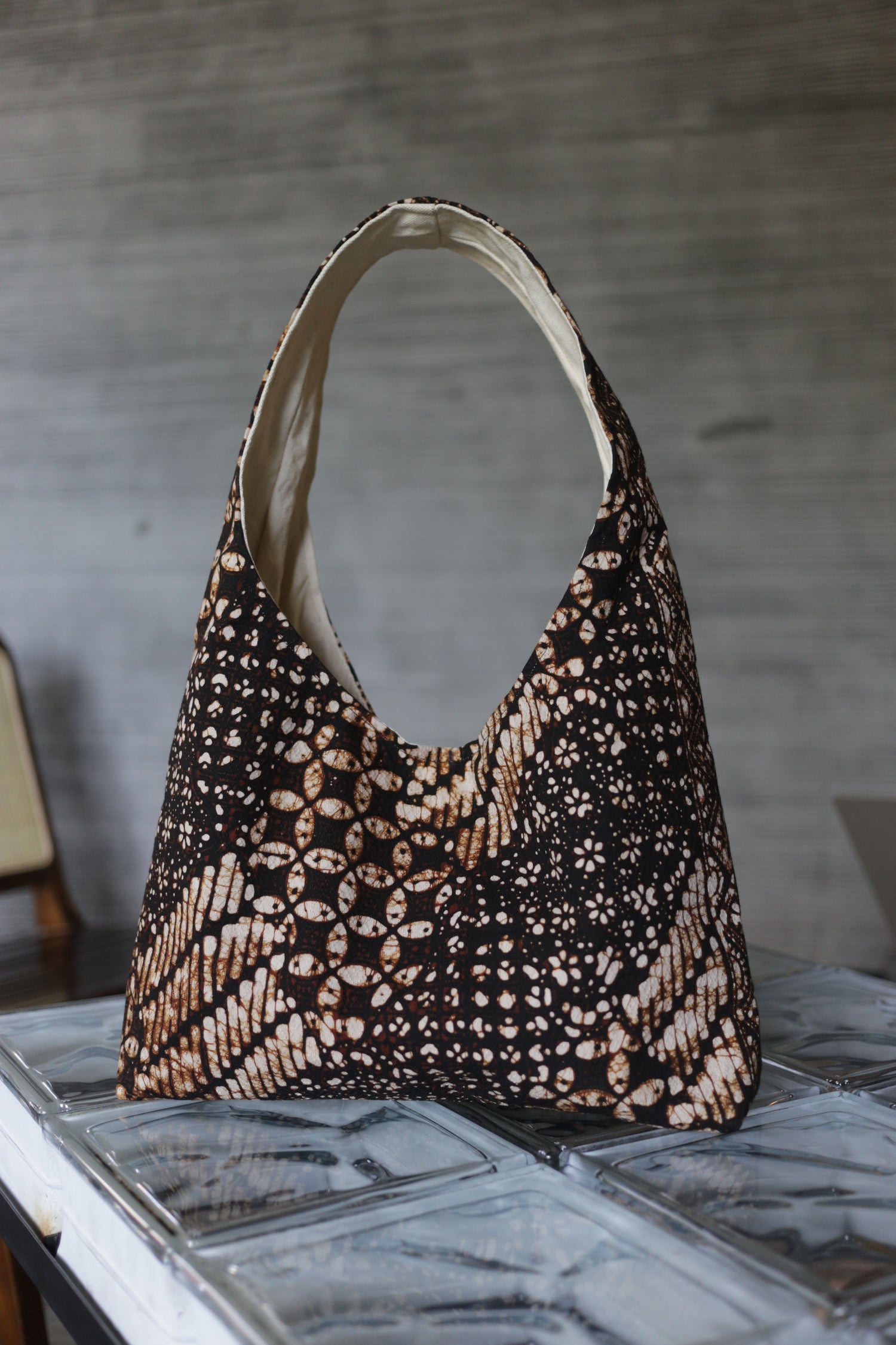 brown batik bag handmade
