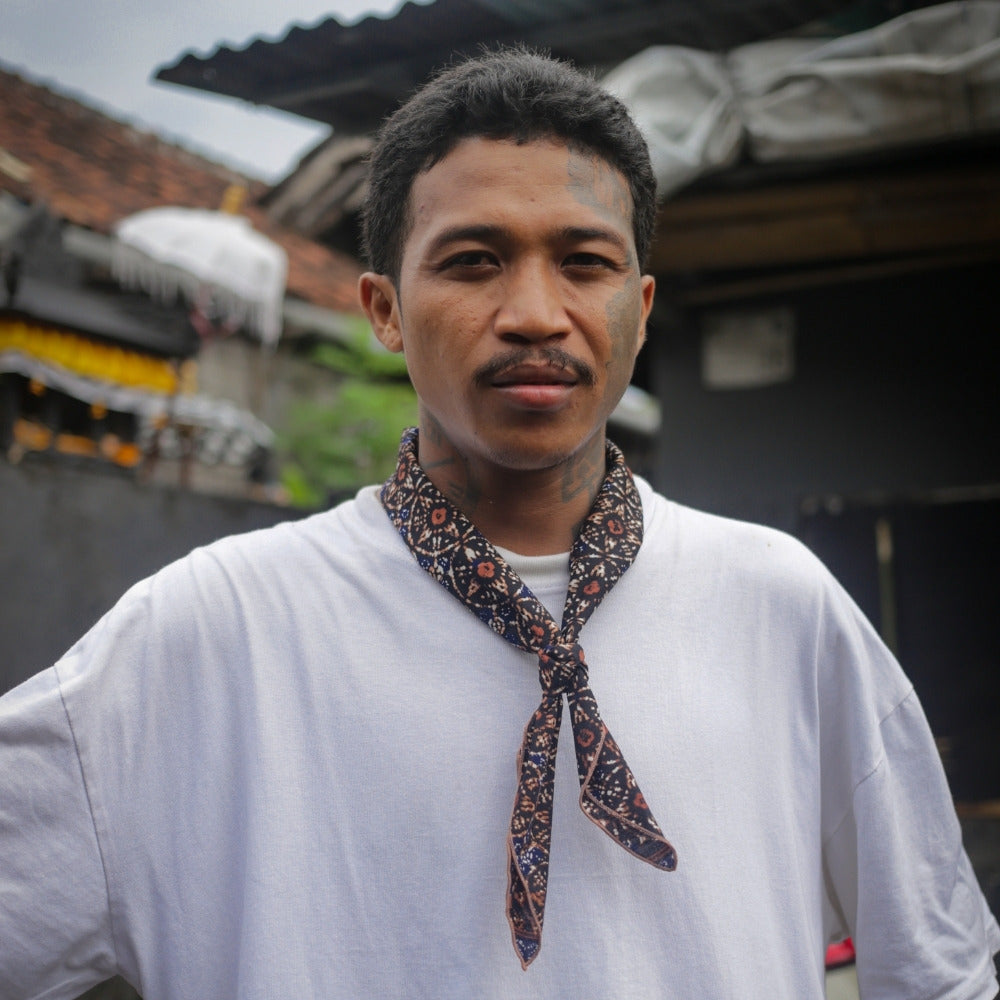 Handmade batik bandana crafted with traditional Indonesian batik fabric