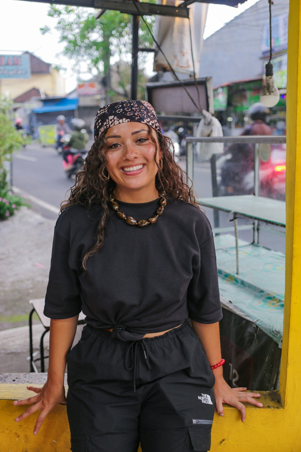 Batik Bandana Scarf in Cotton – Blue and Brown