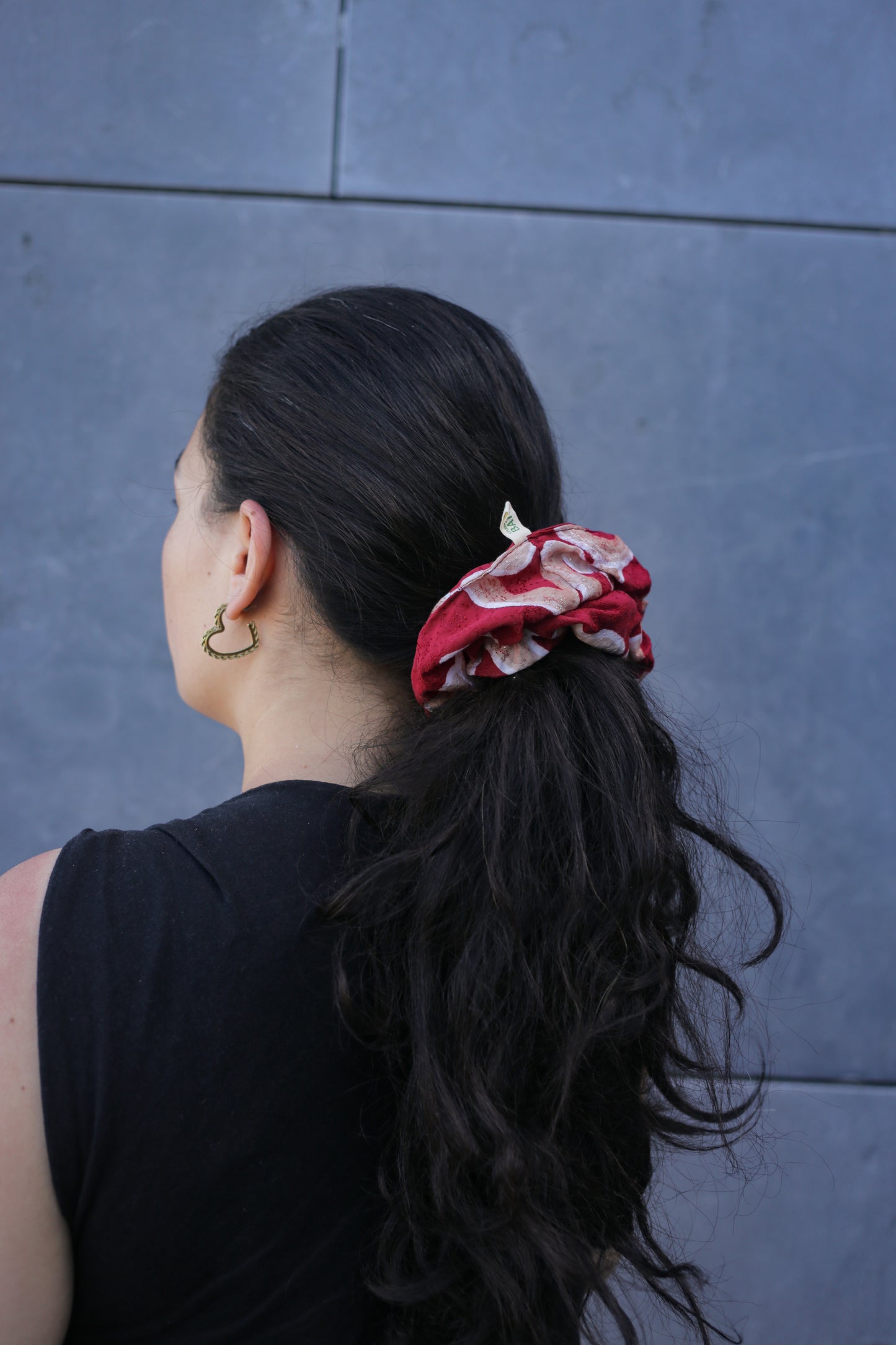 Batik Scrunchie - Mega Mendung Red (slightly smaller)